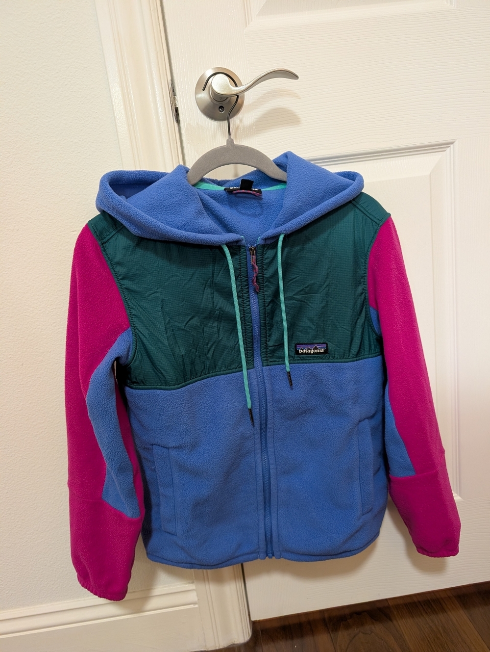 Retro Patagonia Colorblock Fleece Zip Hoodie